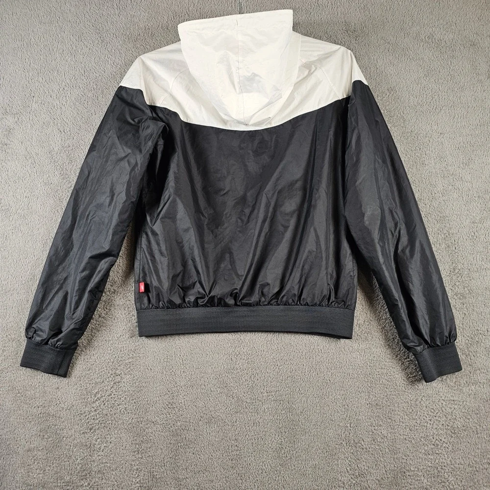 Nike Windrunner Hooded Windbreaker Jacket Black White Kids Boys‎ Medium
